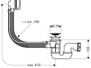 hansgrohe Ab- und Überlaufgarnitur, für Normal- und Duschwannen, chrom