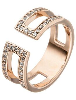 JOBO Fingerring, 925 Silber roségold vergoldet mit Zirkonia