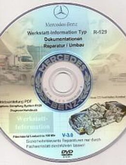 Mercedes SL 129 - R129 Reparatur DVD Service + Videos SL-Bildschirmschoner uvm. ! Werkstatthandbuch auf DVD CD - Bad Heilbrunn