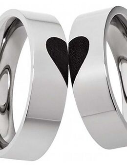 Herz auf Titanringe T023 ohne Stein gratis Gravur - Aholming