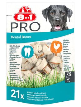 8in1 Pro Dental Kauknochen Huhn - 252 g, 21 Stück (Größe XS)