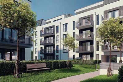 Erstbezug: 3-Zimmer-Wohnung mit West-Balkon, Fußbodenheizung und attraktivem Grundriss