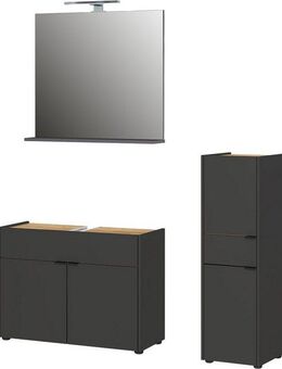 GERMANIA Badmöbel-Set Ameca, (3-St), Badezimmer-Set bestehend aus Waschbeckenunterschr., Spiegel & Schrank