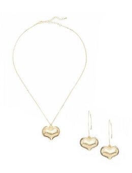LASCANA Ohrring und Ketten Set (Set, 3-tlg), 2-teiliges Set aus Halskette und Ohrringe mit Herzanhänger