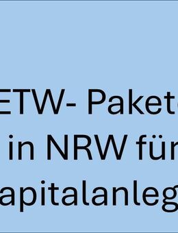 *** Kapitalanlagen in NRW- Speckgürteln * ETW- Pakete ab 10 WE * 2.000 €/m² - 2.300 €/m² * vermietet - Wuppertal