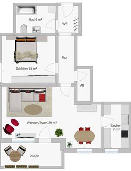 Wohnen mit Aussicht! Schöne, helle 2,5 Zimmer Wohnung mit Balkon - Vilsbiburg