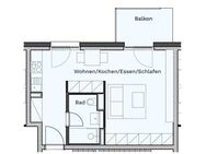 1 Zimmer Apartment, Neubau, Erstbezug, mit hochwertiger Küche, teilmöbliert, Stellplatz auf Wunsch, Keller, Fahrradabstellplätze - Georgensgmünd