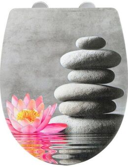 WENKO WC-Sitz Water Lily mit Relief (1-St), Thermoplast