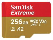 Sandisk microSDXC Extreme Speicherkarte (256 GB, Video Speed Class 30 (V30)/UHS Speed Class 3 (U3)