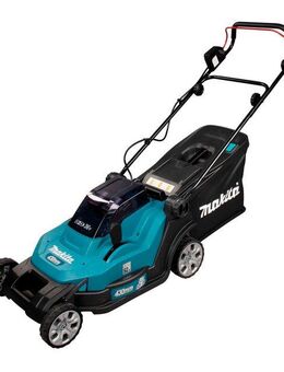 Makita Akkurasenmäher DLM432PT2, 43 cm Schnittbreite, mit 2 Akkus 18V/5 Ah LXT, und Doppel-Schnellladegerät
