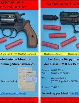 Sachkunde Starenschreck, Lehrgang, PM II, Pyrotechnische Munition - Wackernheim