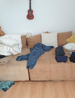 Sofa groß braun beige abzuholen!! - München Moosach