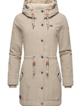 Ragwear Winterjacke Canny Corduroy stylischer Damen Cordmantel mit Kapuze