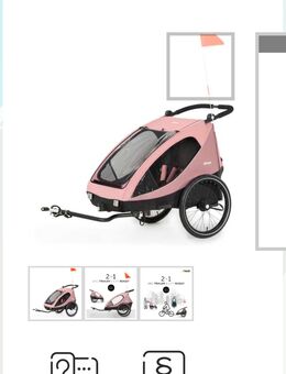 Fahradanhänger/ kinderwagen 2er sitzer rosa - Weimar