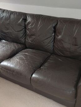 Leder Sofa in Farbe Schokolade - Berlin