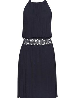 Vivance Sommerkleid mit Häkeleinsatz in der Taille, kurzes Jerseykleid