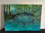 Handgemaltes Acrylbild „Der Glanz des Morgenflusses“ | 68x78 cm - Herne