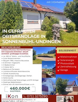 Gelegenheit! Solides 2- Familienhaus mit 2 Zimmer ELW in gefragter Wohnlage in Sonnenbühl- Undingen - Sonnenbühl