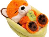 Nici Kuscheltier Sleeping Pets GREEN, Fuchs mit Blatt 12 cm schlafend im Körbchen grün
