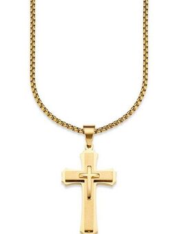 Bruno Banani Kette mit Anhänger Schmuck Geschenk Halskette Kreuz, Venezianerkette