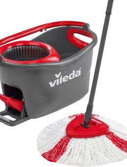 Vileda Bodenwischer-Set EASY WRING & CLEAN TURBO BOX, (Set, 3-St., Wischmop-Set mit 3-tlg. Teleskopstiel, bis zu 130 cm ausziehbar), inkl. TURBO REFILL MICROFIBRE 2in1 Ersatzkopf