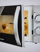 Hanseatic Mikrowelle SMH207P3H-P, Silber, 700 W, 20 L, 6 Leistungsstufen, Auftaufunktion, Drehregler, neuwertig in 36364