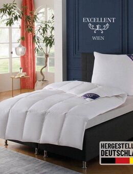 Excellent Daunenbettdecke Wien, Bettdecken für Sommer und Winter, Decke, Füllung: 90% Daunen, 10% Federn, Bezug: 100% Baumwolle, Bettdecke 135x200 cm, made in Germany, allergiker geeignet (Hausstaub)