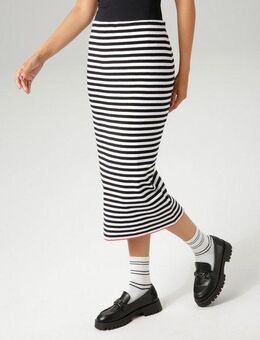 Aniston CASUAL Strickrock mit rotem Farbakzent am Saum - NEUE KOLLEKTION