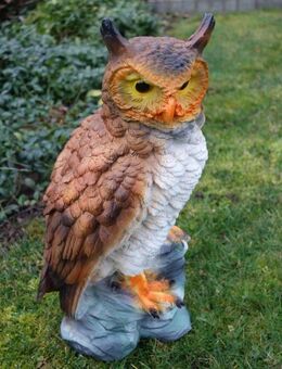 Dekofigur Eule auf Stein Gartendeko - Hergisdorf