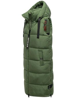 Navahoo Steppweste Schnuffelchen (1-tlg) warme Damen Outdoor-Weste lang mit Kapuze