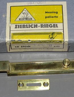 Schieberriegel Möbelriegel Zierlich Messing mit Schliessblech gekröpft - Spraitbach