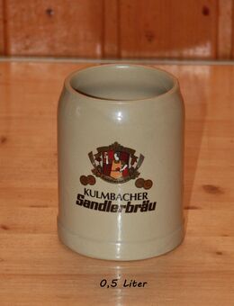 Kulmbacher Sandlerbräu Bierkrug Steingut Steinzeug Keramik 0,5L Vintage neuwertig - Borken