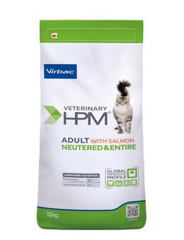 Virbac Veterinary HPM Adult Lachs Neutered & Entire Cat - Sparpaket: 2 x 12 kg