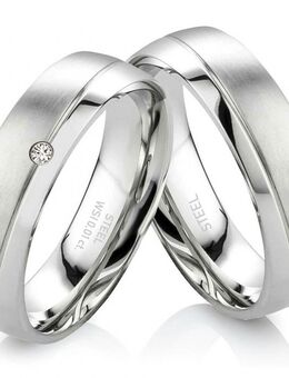 Edelstahlringe P324 mit Diamant und Innengravur - Aholming