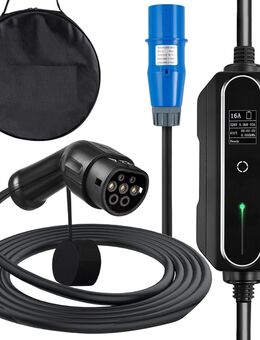 Ladegerät 16A EV Ladekabel für EU Standard, 7,5 m Ladestation für Elektroauto 3 Pin Schuko Stecker, 3,6 kW Elektrofahrzeug, 250 V IP54-Anschluss mit LCD Digitalbildschirm & CE Zertifizierung - Wuppertal