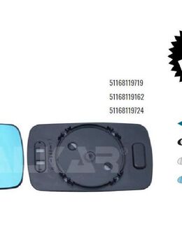 SPIEGELGLAS LINKS O. RECHTS BMW 3 E30 E36 5 E34 7 E32 51168119719 - Dortmund Wickede
