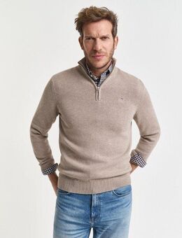 Gant Troyer CASUAL COTTON HALF ZIP mit grafischer Logostickerei auf der Brust
