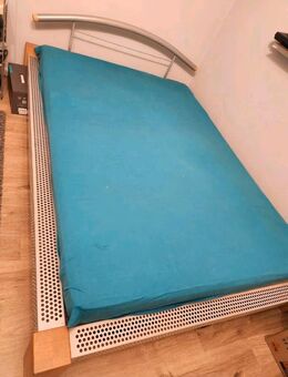 Metallbett Farbe Grau 140 x 200 cm mit Lattenrost 140x200 cm - Pforzheim