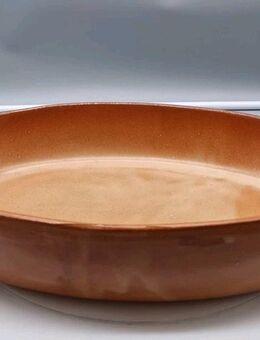 Auflaufform Schale braun Keramik Gesamtlänge 35cm hoch 7cm breit 24cm oval - Essen