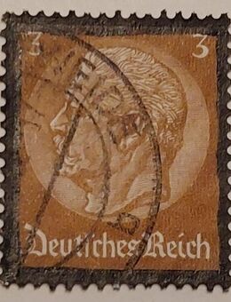 Briefmarke Deutsches Reich 1934, Tod von Paul Hindenburg, 3 Pf. - Leverkusen