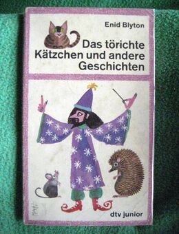 Schönes Kinderbuch „Das törichte Kätzchen und andere Geschichten“ von Enid Blyton in gutem Zustand, empfohlen ab 6 Jahren, DTV Junior Verlag, 127 Seiten, 3. Auflage von 1974, zum Schutz beim Gebrauch schon eingebunden, ISBN: 3423070455, 3,- € - Unterleinleiter
