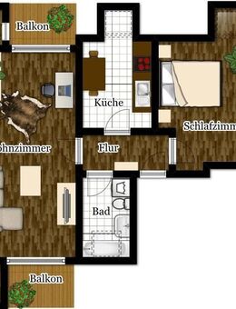 Gerwisch: 2-Zimmer-Wohnung mit Einbauküche und 2 Balkonen in (Krb 8-23) - Biederitz