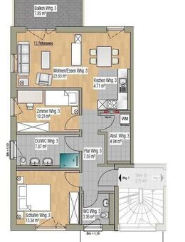 3-Zimmerwohnung - Neubau, ökologisch, schlüsselfertig, modern, werthaltig, hochwertig, individuell - Village Kehl KFW 40 - Kehl
