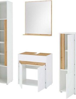 INOSIGN Badmöbel-Set CITY/ GIRON, Bad im zeitlosen Design, 4-teiliges Badezimmer, (Set, 4-St), Badschränke und Spiegel, in zwei Farben verfügbar, viel Stauraum