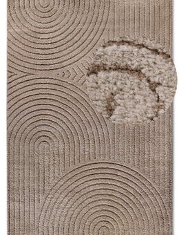 ELLE DECORATION Designteppich Cosy Panglao, auch als Rundteppich erhältlich, rechteckig, Höhe: 14 mm, uni Kurzflor, Hoch Tief Struktur, modern, Skandi, Boho, Wohnzimmer