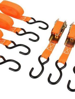 LAS Spanngurt Spanngurt-Set 4-tlg. mit Ratsche und Haken (Set, 4-St)