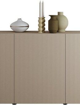 INOSIGN Sideboard Rio Breite 181 cm, Kommode mit 3 Türen, Anrichte, geriffelte MDF-Fronten, modern u. elegant, viel Stauraum
