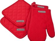 ROSS Topflappen Exclusiv, (Set, 4-tlg), 2x Topflappen und 2x Grillhandschuh, 100% Baumwolle