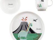 Sterntaler® Kindergeschirr-Set Dino Rexi (3-tlg), Porzellan, Silikon