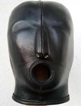 Ledermaske, schwarz, handgefertigt. Leather Mask, handmade, black, ohne Augen - Duisburg